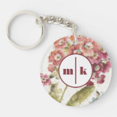 Monogram | Roze primrose Sleutelhanger (Voorkant)