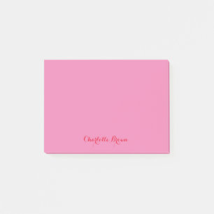 Monogram Roze Rood Modern Minimalistisch Vrouwelij Post-it® Notes