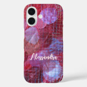 Monogram roze rood paarse abstract patroon Case-Mate iPhone case (Achterkant)