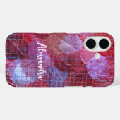 Monogram roze rood paarse abstract patroon Case-Mate iPhone case (Achterkant (horizontaal))