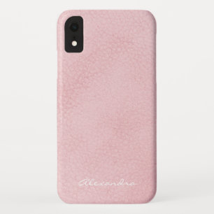 Monogram Roze Rose Gold Faux Leather iPhone XR Hoesje