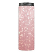Monogram Roze Rose Goud Confetti Sparkle Bokeh Thermosbeker (Achterkant)