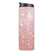 Monogram Roze Rose Goud Confetti Sparkle Bokeh Thermosbeker (Geroteerd rechts)