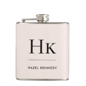 Monogram Roze Roze Persoonlijke Bachelorette Heupfles (Voorkant)