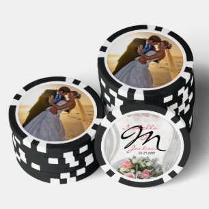 Monogram  roze roze weddenschap poker chips