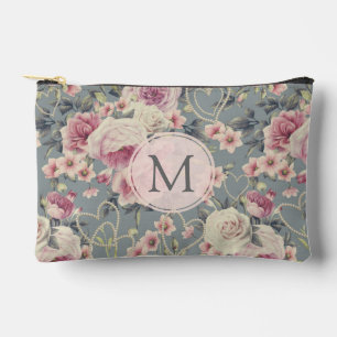 Monogram  roze rozen en parelharten etui