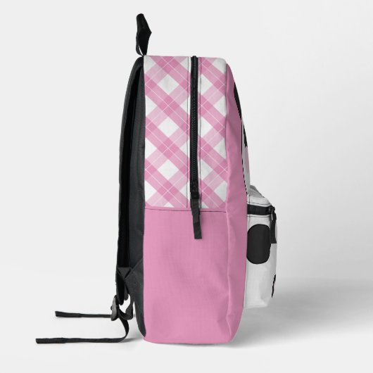 Monogram Roze Schattige Panda Kinder Bedrukte Rugzak (Links)