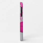 Monogram roze, Silver Damask iPhone 11 hoesje (Achterkant/links)