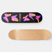 Monogram roze stekelstaartje skateboard (Horizontaal)