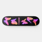 Monogram roze stekelstaartje skateboard (Horizontaal)