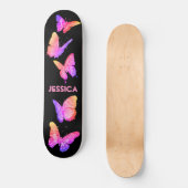 Monogram roze stekelstaartje skateboard (Voorkant)