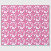 Monogram Roze - Stippen Inpakpapier (Vlak)