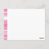 Monogram roze strepen briefkaart (Achterkant)