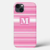 Monogram roze strepen Hoesje-Mate iPhone draagtas Case-Mate iPhone Case (Achterkant)