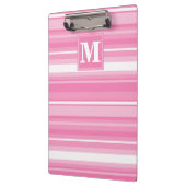 Monogram roze strepen klembord (Links)