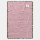 Monogram roze Stripe Roos Lace Initiaal Deken (Voorkant Verticaal)
