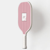 Monogram  roze stripe Roos Lace Script Pickleball Paddle (Links)
