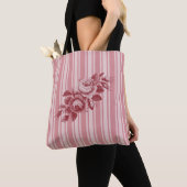 Monogram roze stripes Rozen Draagtas (Dichtbij)