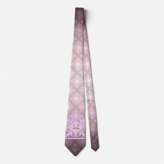 monogram (roze) stropdas (Voorkant)