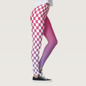 Monogram Roze tot Paarse Gradiënt Geruit Patroon Leggings (Rechts)