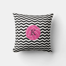 Monogram Roze Volleybal Chevron Print Pillow Kussen