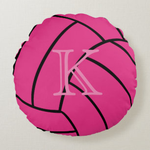 Monogram Roze Volleyball Round Sierkussen Rond Kussen