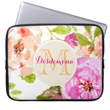 Monogram Roze Waterverf Floral