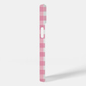 Monogram Roze Wit Gingham Buffel Plaid Check Case-Mate iPhone Case (Achterkant / Rechts)