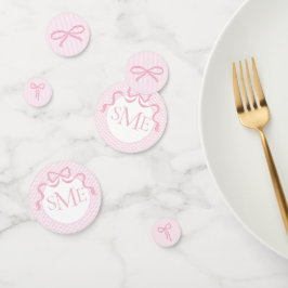 Monogram Roze & Witte Boog, Baby shower Confetti