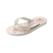 Monogram Roze witte marmer Glitter Kinder Teenslippers (Schuin)
