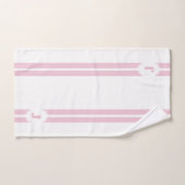 Monogram roze witte ombre gecontroleerde streep bad handdoek (Handdoek)