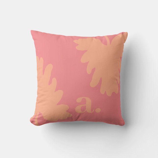 Monogram Roze Worpkussen Kussen (Voorkant)