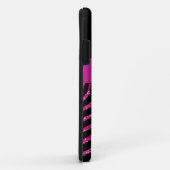 Monogram roze, zwart Glitter Zebra iPhone 5 Hoesje (Achterkant/rechts)