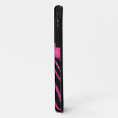 Monogram roze, zwart Glitter Zebra iPhone 5 Hoesje (Achterkant/links)
