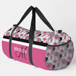Monogram roze zwart Voetbal Patroon Plunjezak
