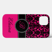 Monogram roze, zwart, witte Damask iPad-luchttas Case-Mate iPhone Case (Achterkant (horizontaal))