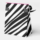 Monogram Roze & Zwart Zebra Print Favor Box Bedankdoosjes (Achterkant)