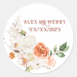 MONOGRAM rozen bouquet Ronde Sticker