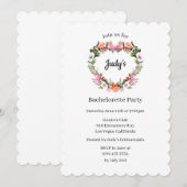 Monogram Rozen Floral Heart Bachelorette Party Kaart (Voorkant / Achterkant)