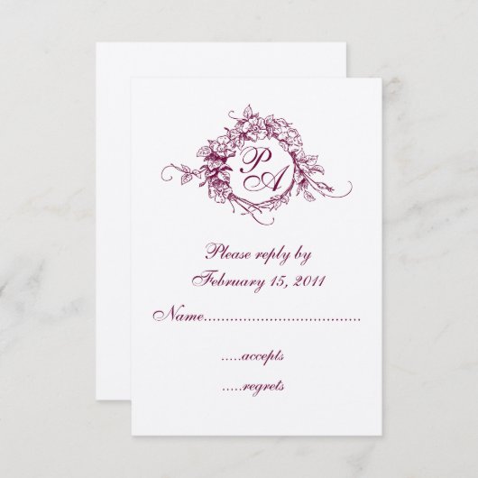 Monogram RSVP (Voorkant / Achterkant)
