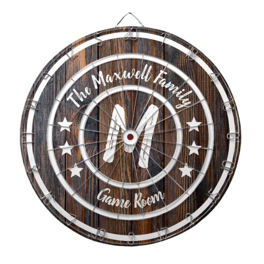 Monogram Rustic Barn Wood Dartbord (Voorkant)