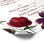 Monogram Rustic Bloom Blush Burgundy Dusty Paars Poster (Hoek)