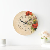 Monogram Rustic Bouquet Red Poppies beige Grote Klok (Huis)