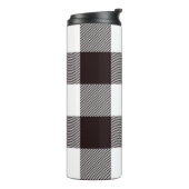 Monogram Rustic Chic Plaid Brown Thermosbeker (Gedraaid links)