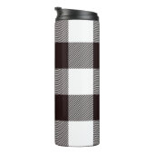Monogram Rustic Chic Plaid Brown Thermosbeker (Geroteerd rechts)