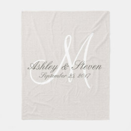 Monogram | Rustic Linen Fleece Deken