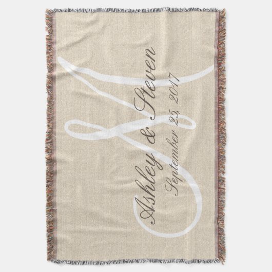 Monogram | Rustic Linen Kijk Deken (Voorkant Verticaal)