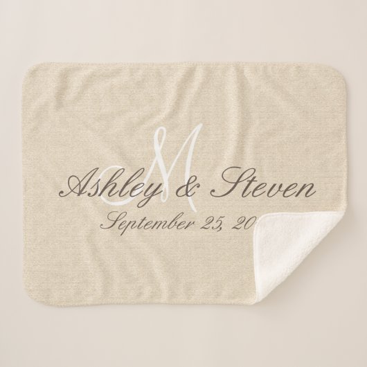 Monogram | Rustic Linen Kijk Sherpa Deken (Voorkant (horizontaal))