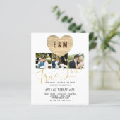 Monogram Rustic Photo Collage Love Heart Wedding (Staand voorkant)