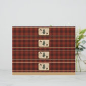 Monogram Rustic Pset Wedding Invitation Wrappers (Staand voorkant)